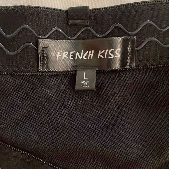 French Kiss Black Strapless Bustier Corset Womens Size Large Underwire Padded - Picture 2 of 13